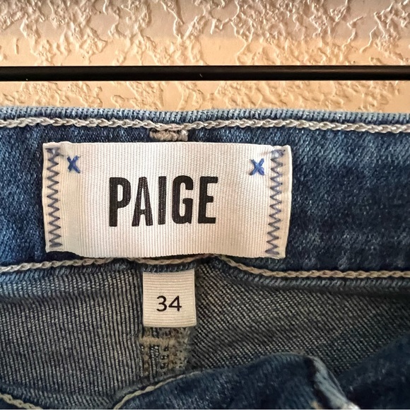PAIGE Hoxton Slim Distressed High Rise Jeans Size 34 - Picture 5 of 11
